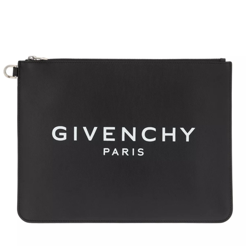 Givenchy Paris Large Zipped Pochette Leather Black Aftonväska med spänne