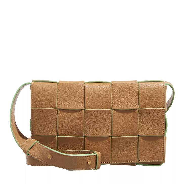 BOTTEGA VENETA Padded Cassette Leather Crossbody Bags Caramel