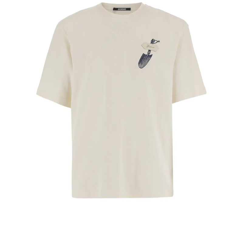 Jacquemus T-shirt Minimalistic Cotton T-Shirt With Logo Patch White