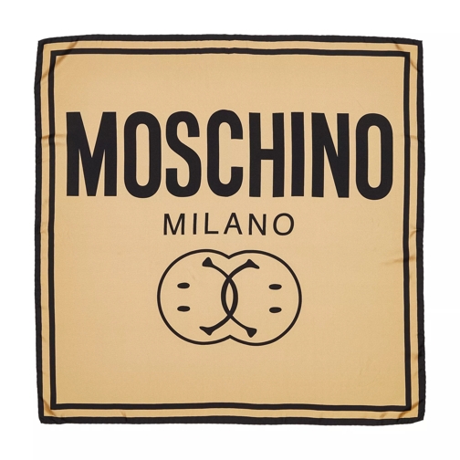 Moschino Scarf  90X90  cm Beige Lichtgewicht Sjaal