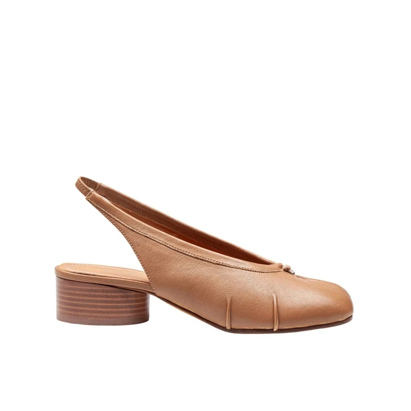 Maison Margiela Pumps Tabi Slingback In Leather Color Brown