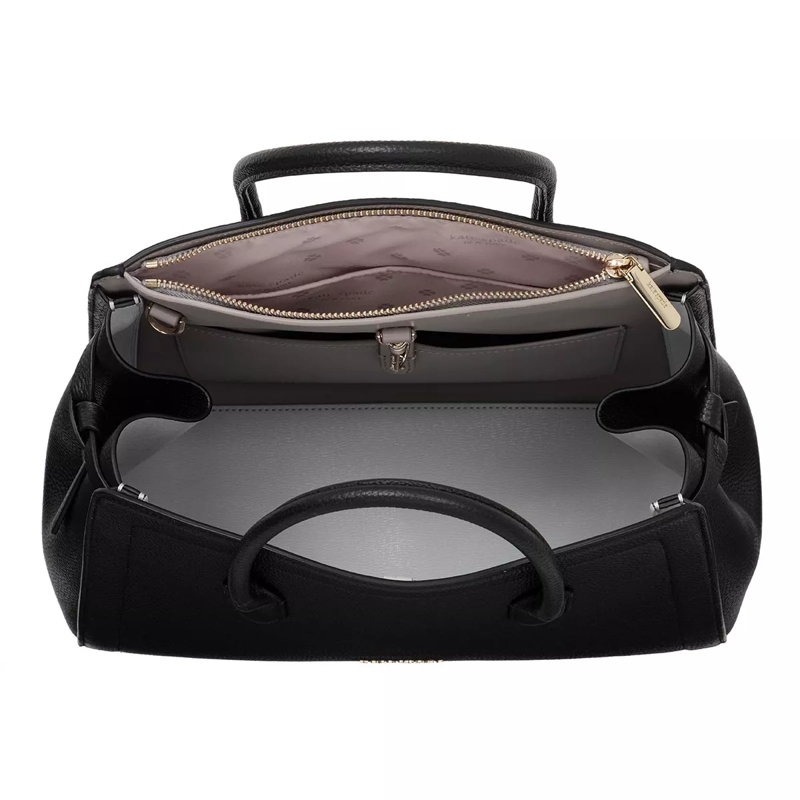 Kate Spade New York Tote Knott Pebbled Leather Large Satchel Black(Image 6)