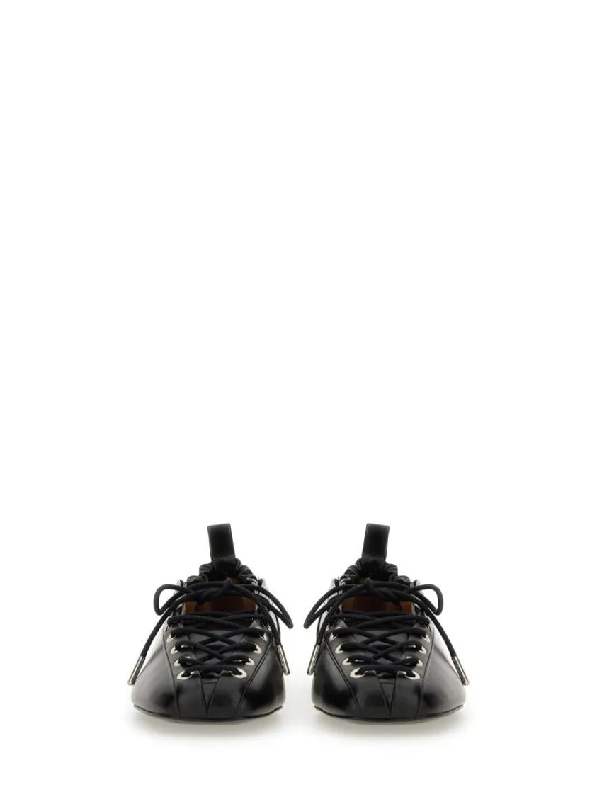 Thumbnail - Lace-Up Ballerina Flats - Gr. 39 (EU) - in Schwarz