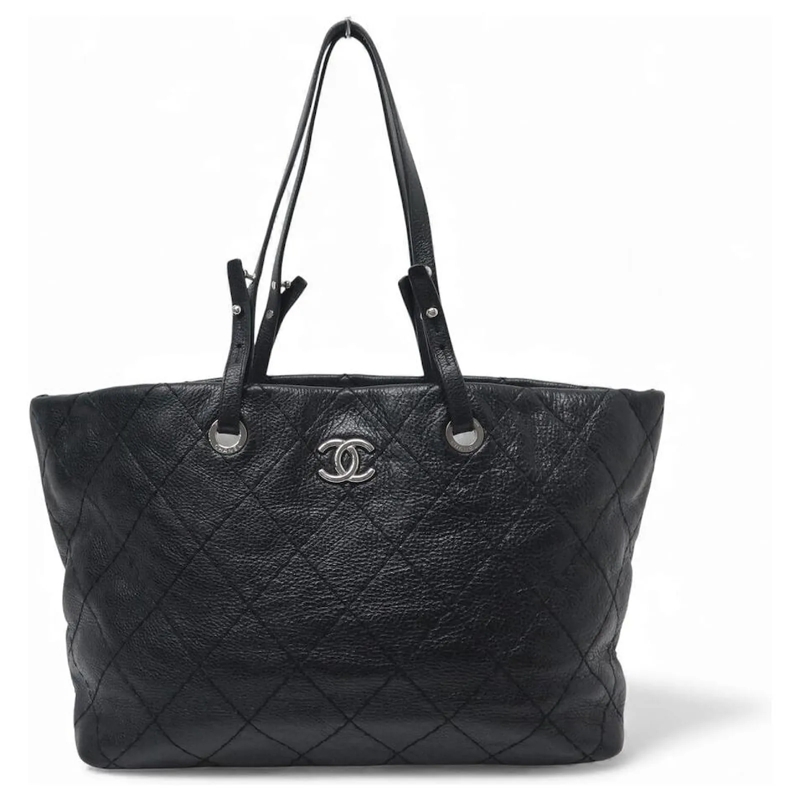 Chanel Shopper NEUE CHANEL QUILTED RINDLEDER SHOPPING-TASCHE SCHW schwarz