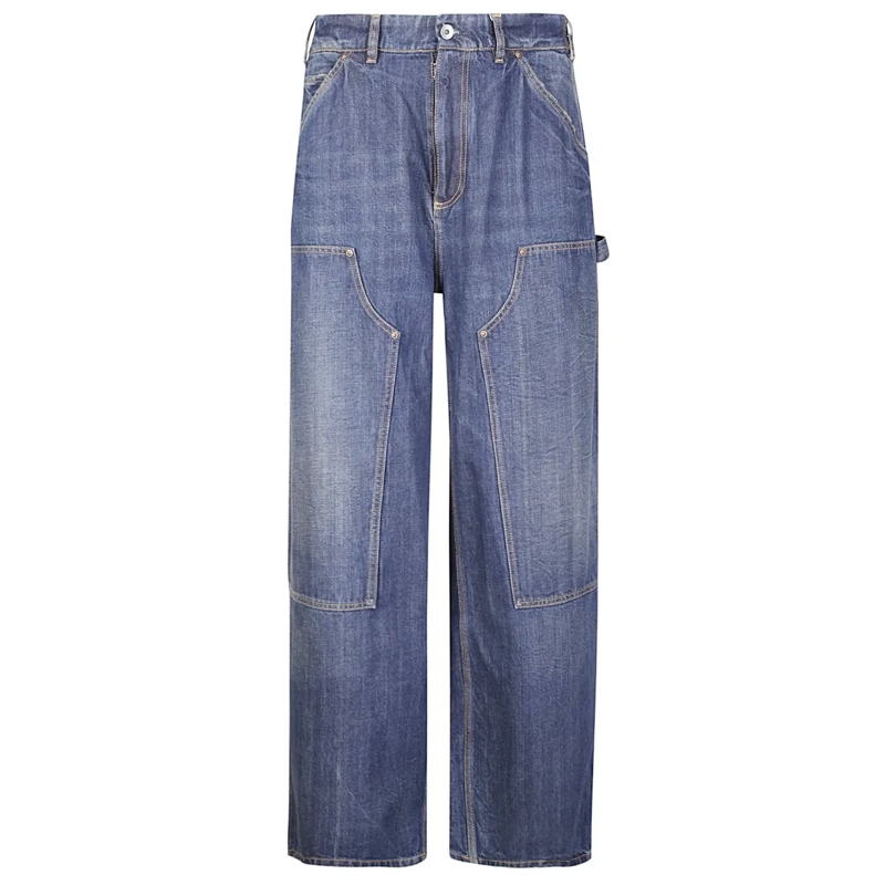 Maison Margiela Jeans Tailored Straight Leg Pants In Premium Cotton Blue