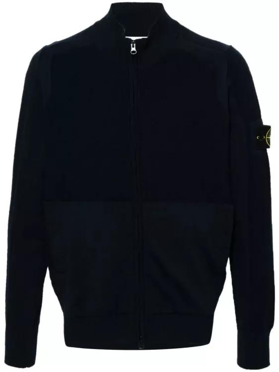 Stone Island - Compasse-Badge Knitted Cardigan - Größe XL - black