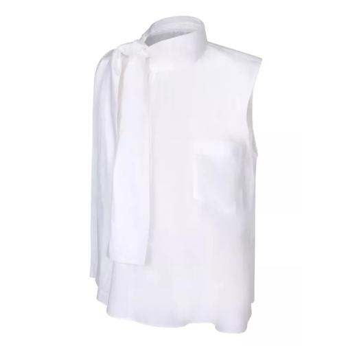 Sacai White Cotton Poplin Top White 