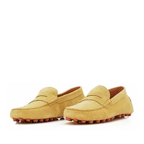 Tod's Gommino Suede Loafers Yellow Ballerine