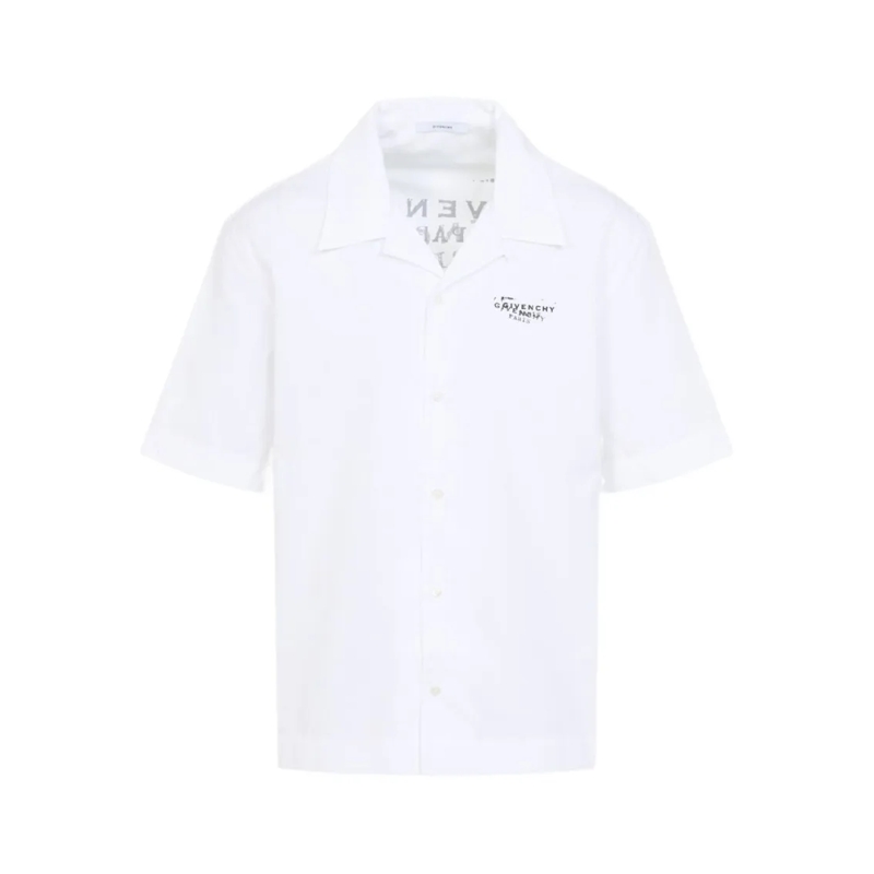Givenchy Overhemd Button-Fastened White Cotton Short-Sleeved Shirt White