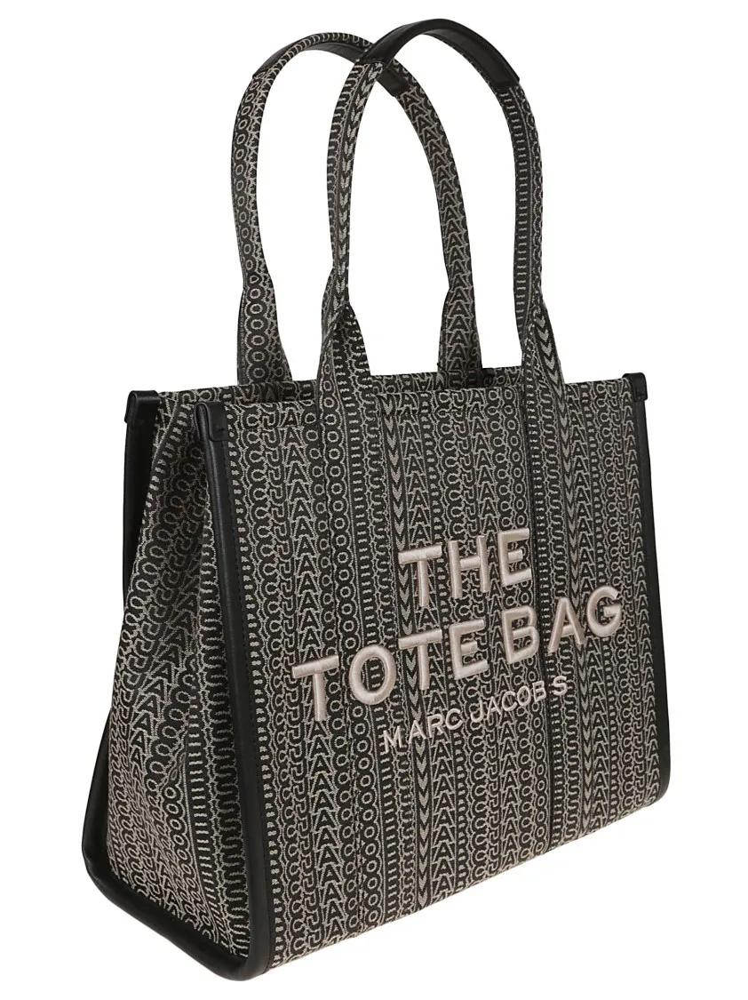 Marc Jacobs Shoppers & Totes Structured Monogram Tote With Leather Handles in bruin