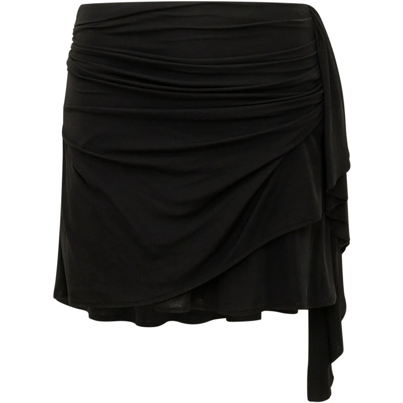 Iro Minijupe Gonna Mini Drappeggiata con Balza schwarz