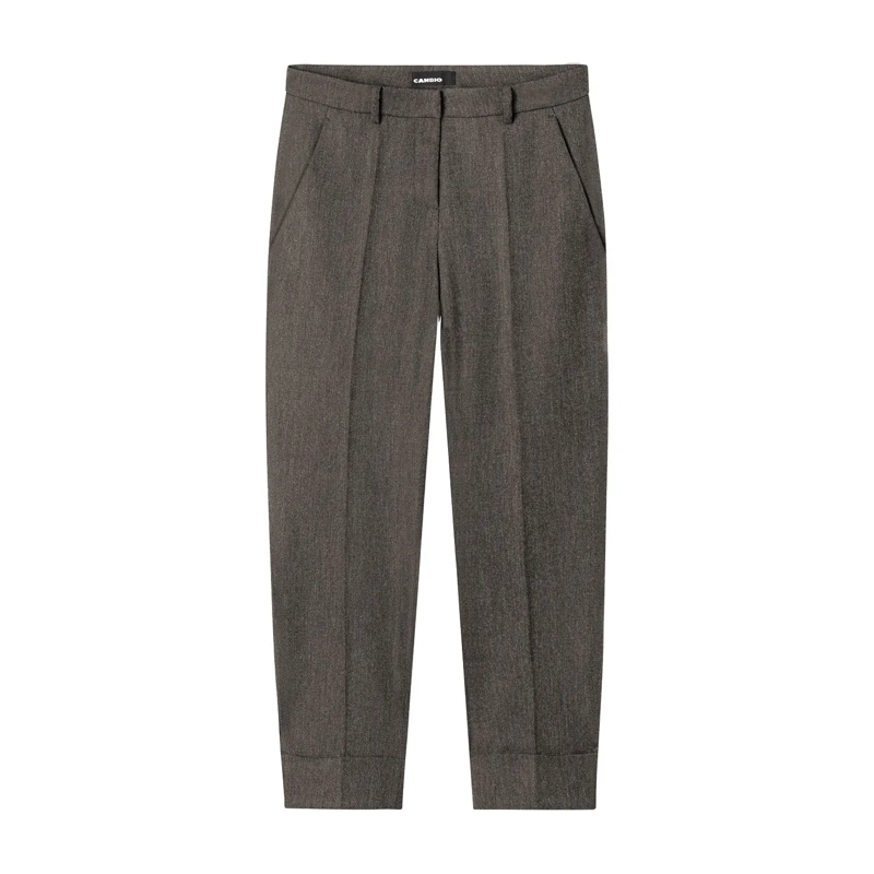 Cambio Broek Hose Krystal aus Woll-Mix braun