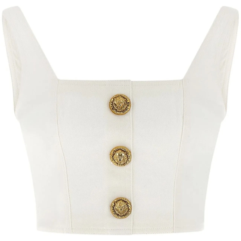 Balmain T-Shirt Top Beige beige