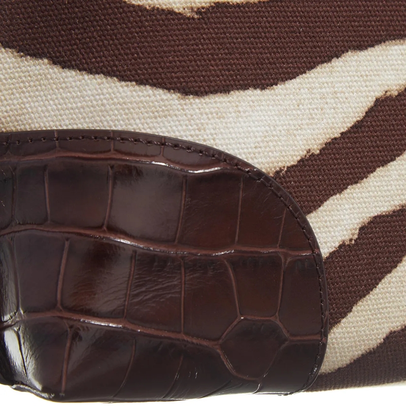 Lauren Ralph Lauren Necessaire Top Zip Pch-Pouch-Large Zebra/Dark Hickory(Image 4)