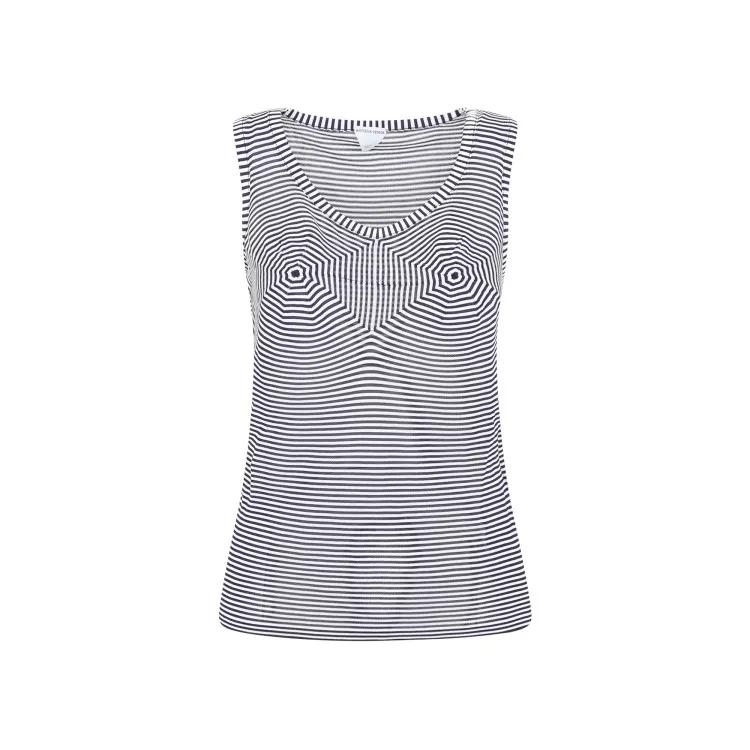 Bottega Veneta - Blue Striped Tank Top - Größe M - gray