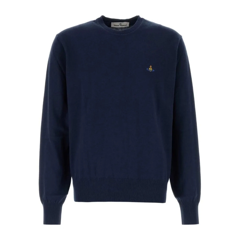 Vivienne Westwood  Navy Blue Cotton Cashmere Blend Crew Neck Sweatshi Black