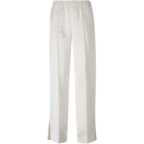 Jil Sander Hosen Satin Trousers weiß