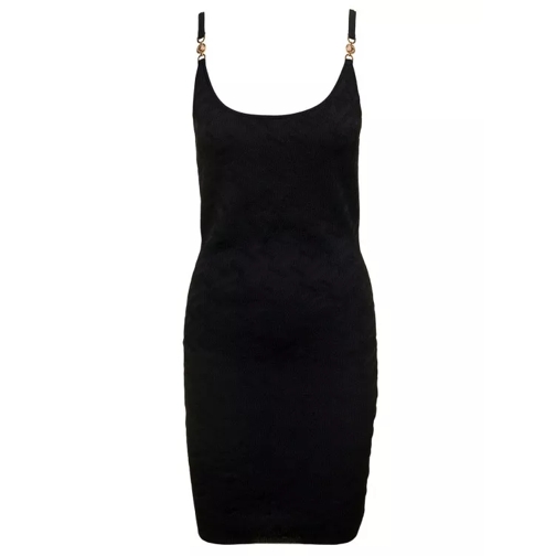 Versace Black Knitted Dress With La Greca Motif All-Over I Black 