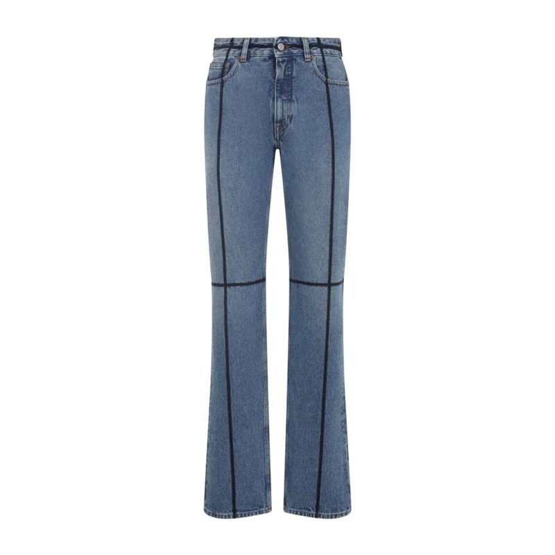 MM6 Maison Margiela Jeans Flared Blue Jeans With Contrasting Stitching Blue