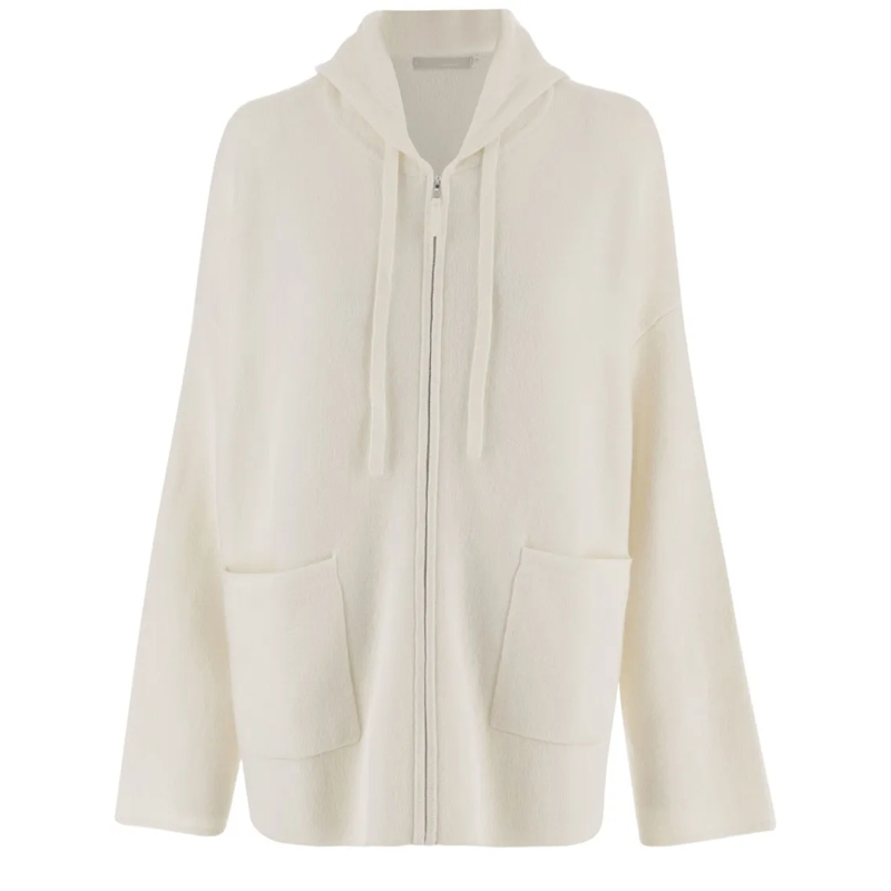 Allude  Cashmere Blend Sweatshirt With Hood White