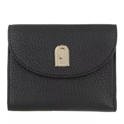 Furla Sleek Medium Compact Wallet Nero Portefeuille à deux volets