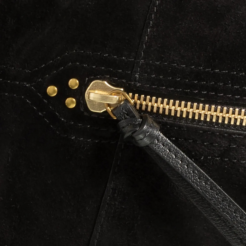 Jerome Dreyfuss Schultertasche Lucky Bowling Split Suede Noir(Image 5)