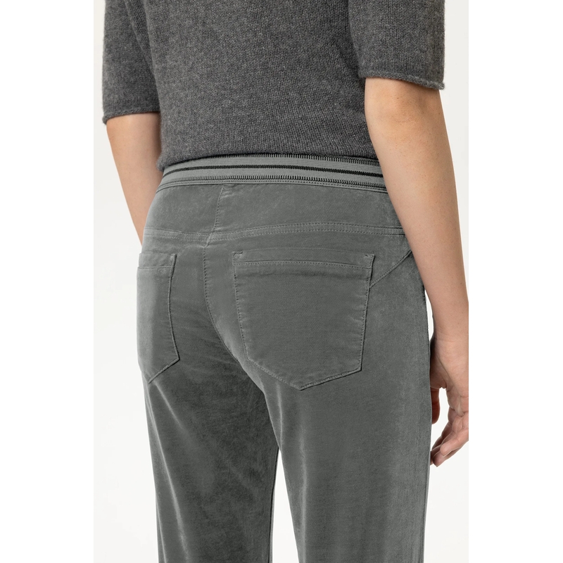 Luisa Cerano Stoffen broek Skinny-Velvet-Pants heather grey(Image 5)