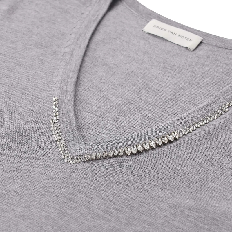 Dries Van Noten Pull Pullover aus Wolle grau(Image 4)