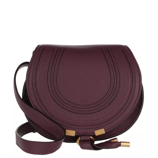 Chloé Small Marcie Shoulder Bag Grained Leather Burgundy Saddle Bag