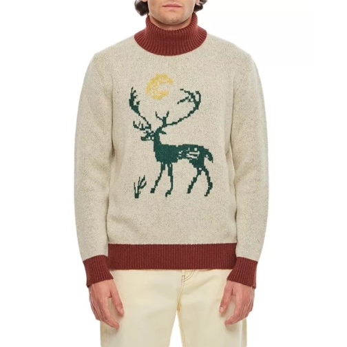 Chateau Orlando Stag Turtleneck Jumper Mohair Wool Neutrals 