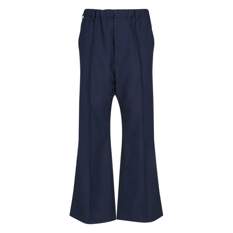 Marni Pantalon Navy Wool Bootcut Pants Blue