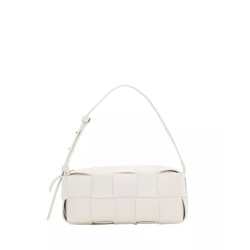 Bottega Veneta SMALL BRICK CASSETTE LEATHER SHOULDER BAG White Schoudertas