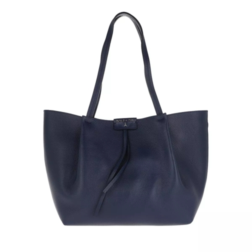 Patrizia Pepe Leather Shopping Bag Dress Blue Shopper