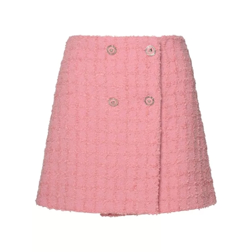 Versace  Pink Virgin Wool Blend Skirt Pink