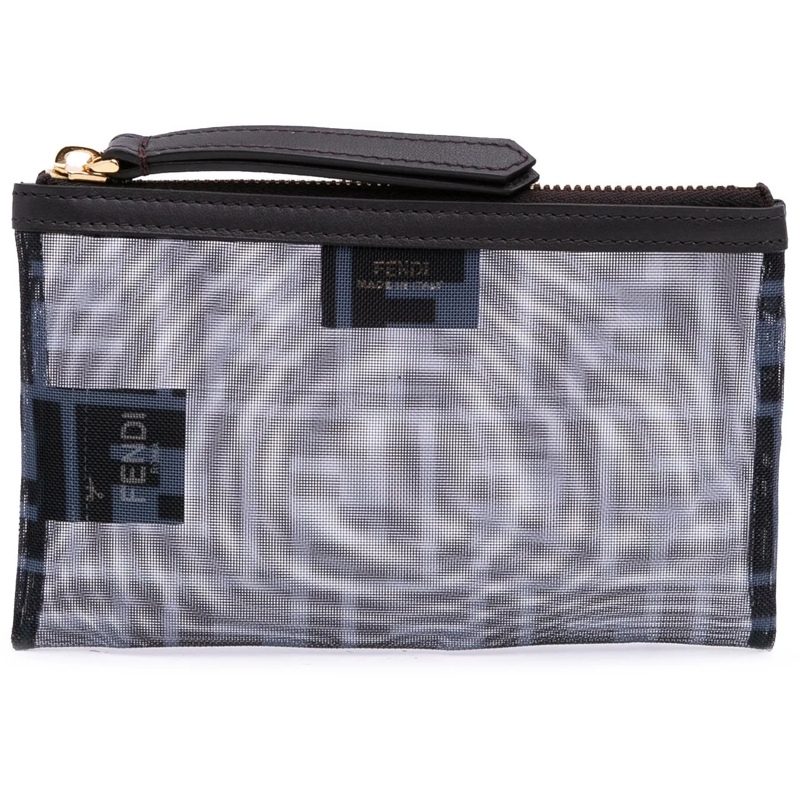 Fendi Necessaire FF Mesh Pouch grau