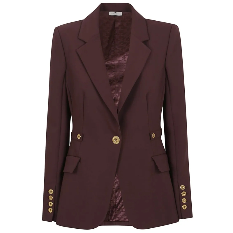 Elisabetta Franchi Blazer Tailored Blazer With Classic Lapel Burgundy