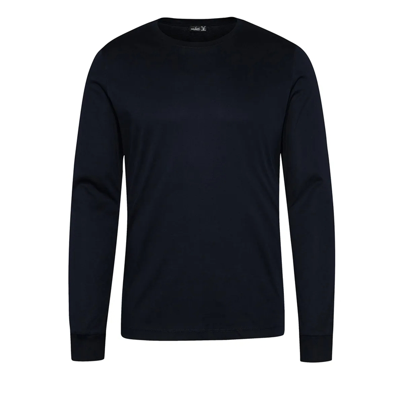 VAN LAACK T-Shirt Longsleeves Polo Uni dunkel-blau