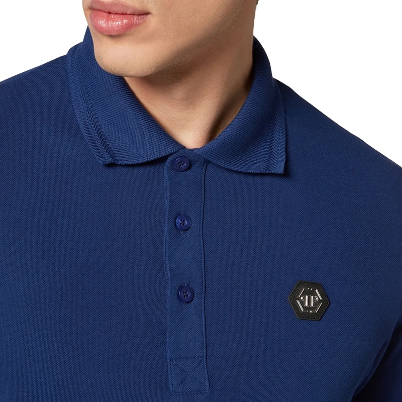 Philipp Plein Top Poloshirt Gothic Plein dunkel-blau(Image 3)