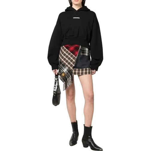 Dsquared2 T-Shirts Attached Cap Cropped Hoodie schwarz (Image 2)