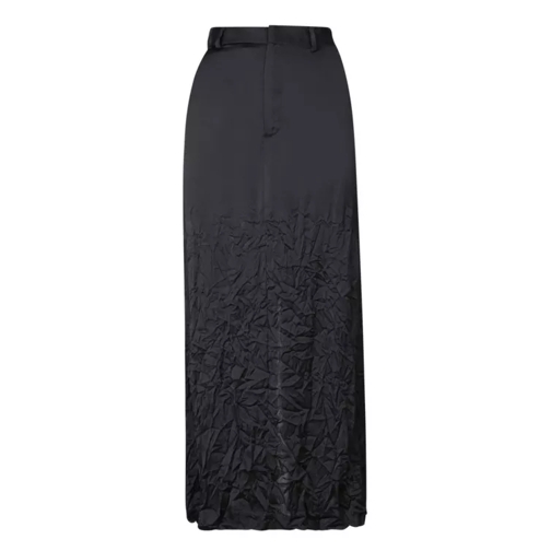 MM6 Maison Margiela Crinkled Hem Midi Skirt Black Midi-Röcke