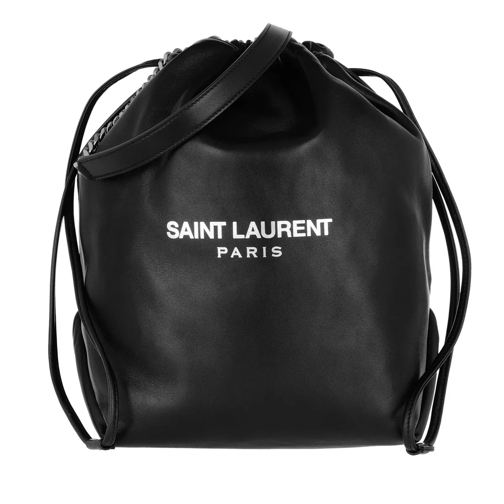 Saint Laurent Teddy Bucket Bag Leather Black Bucket Bag