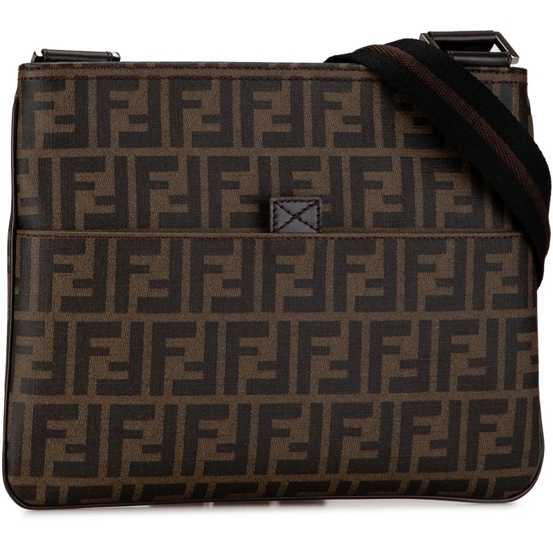 Fendi Schultertasche Zucca Coated Canvas Crossbody braun