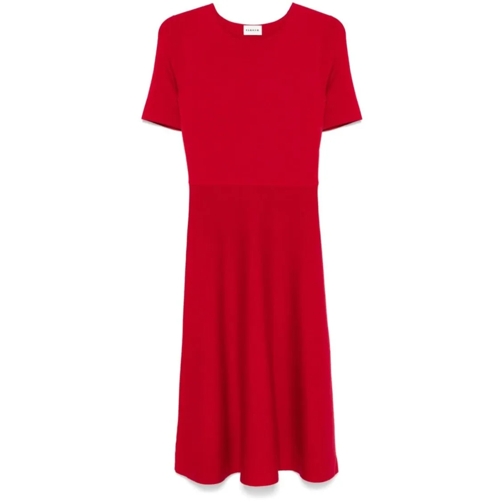 P.A.R.O.S.H. Midi-Kleider Knit Dress With Short Sleeves Red