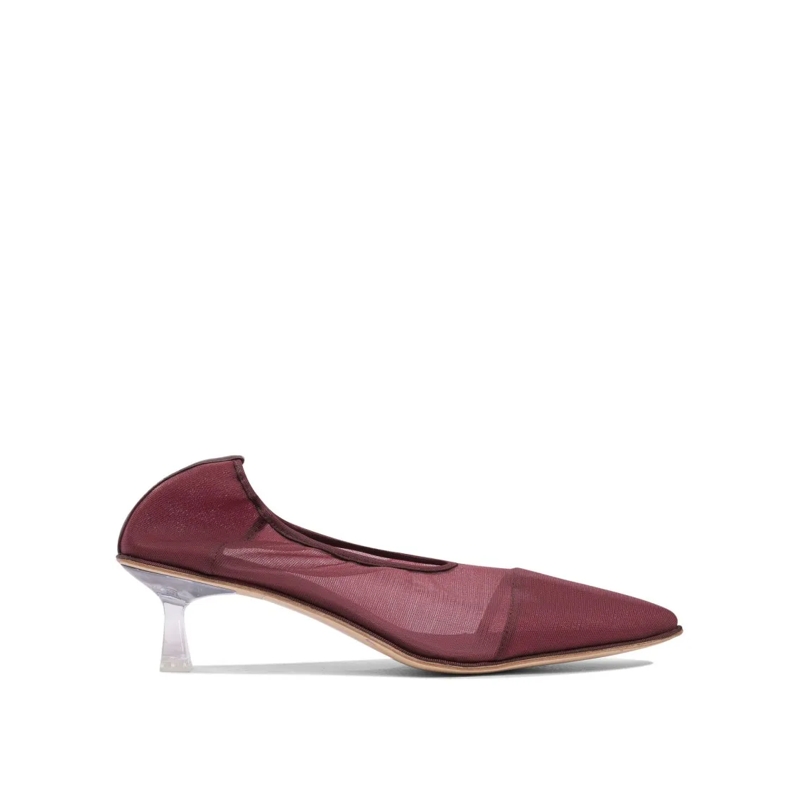 STUDIO AMELIA Pumps Breathable Mesh And Leather Pumps Burgundy