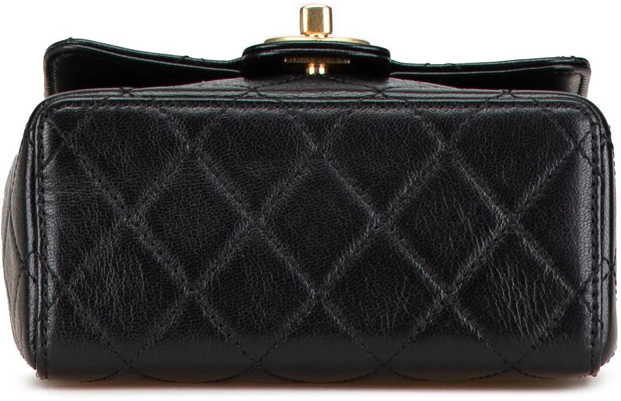 Thumbnail - Chanel Hobo Bags - 2021-2024 Mini Square Classic Goatskin Retro Flap - Gr. unisize - in Schwarz - für Damen