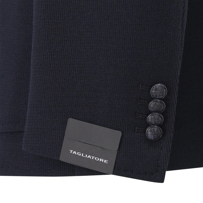 Tagliatore Anzugjacke Stricksakko aus Wollmix blau(Image 5)