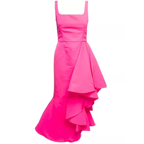 Alexander McQueen Maxi Fuchsia Dress With Square Neckline And Maxi R Pink 