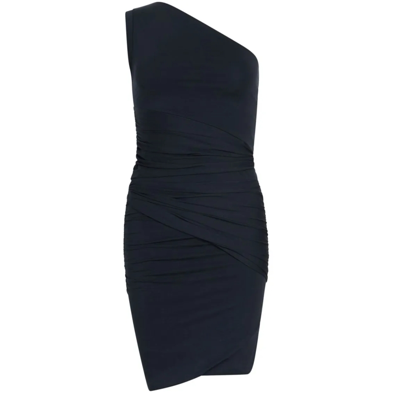 Patou Minikleid Midnight Blue Asymmetric Mini Dress Black
