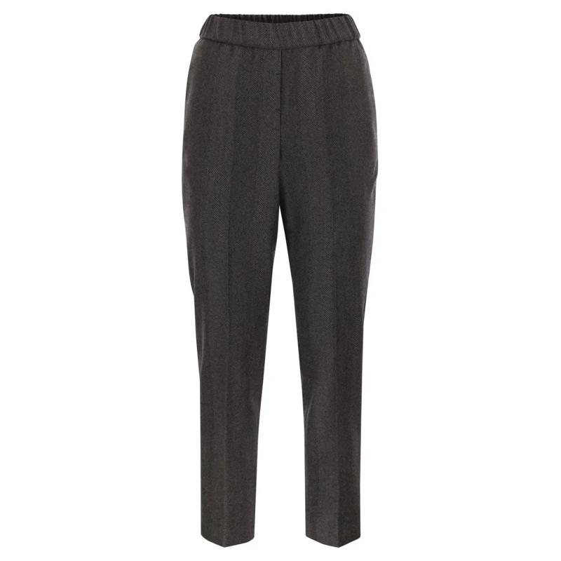 Peserico  Stretch Virgin Wool Trousers Grey