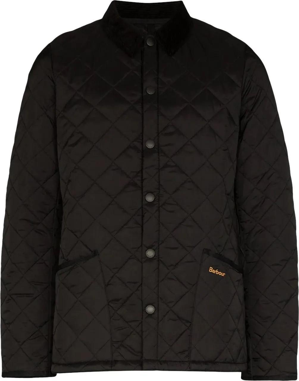 Thumbnail - Barbour - Quilted Black Down Jacket With Corduroy Collar - Größe XXXL - bunt